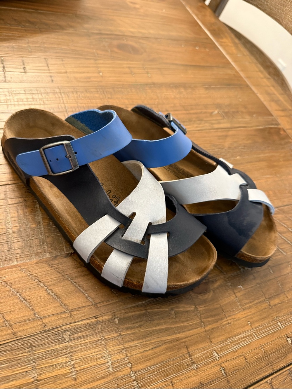 Birki’s by Birkenstock Comfort Sandals Blue White Black Size 39 - Picture 4 of 10